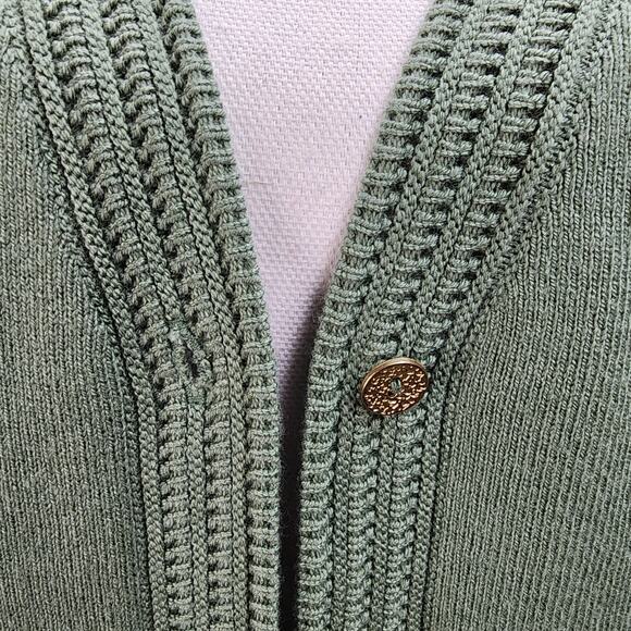 NWT Joie Cardigan Sweater Women Large Green Button Front Career Preppy Retro - Picture 2 of 11